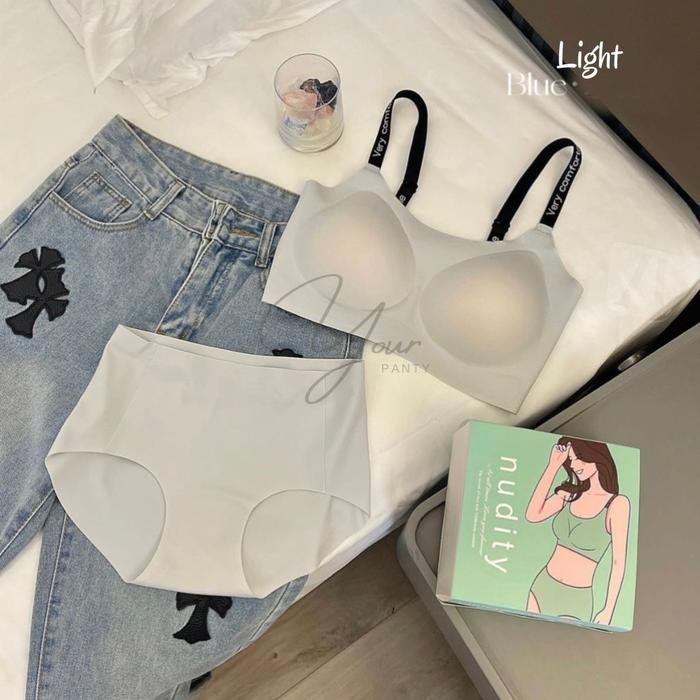 Letty Bra Set Bh Dan Panties Seamless Sport Bra Setelan Busa Wanita