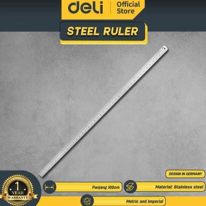 

DELI Penggaris Besi 100cm Steel Ruler EDL8100Y