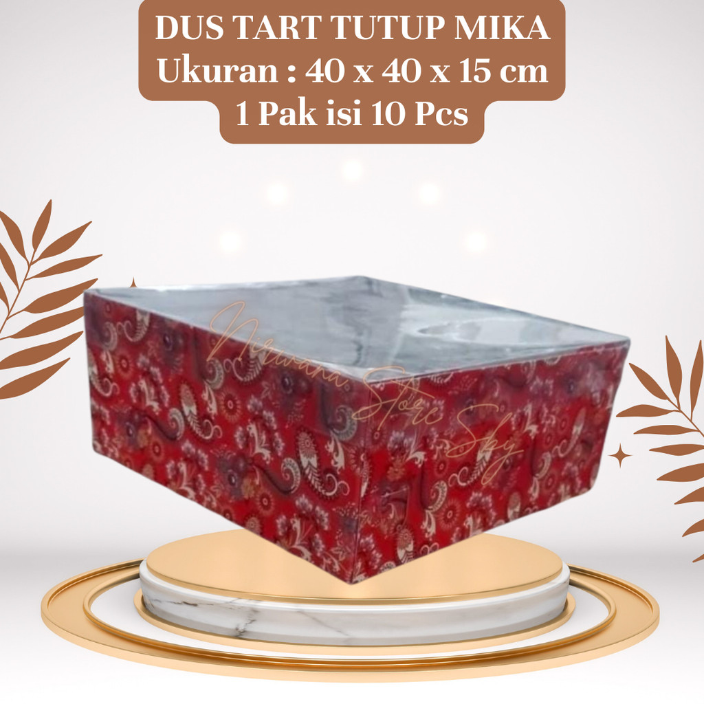 (10 PCS) Dus Tart Tutup Mika 40x40x15 | Dus Kue / Box Nasi / Kotak Nasi