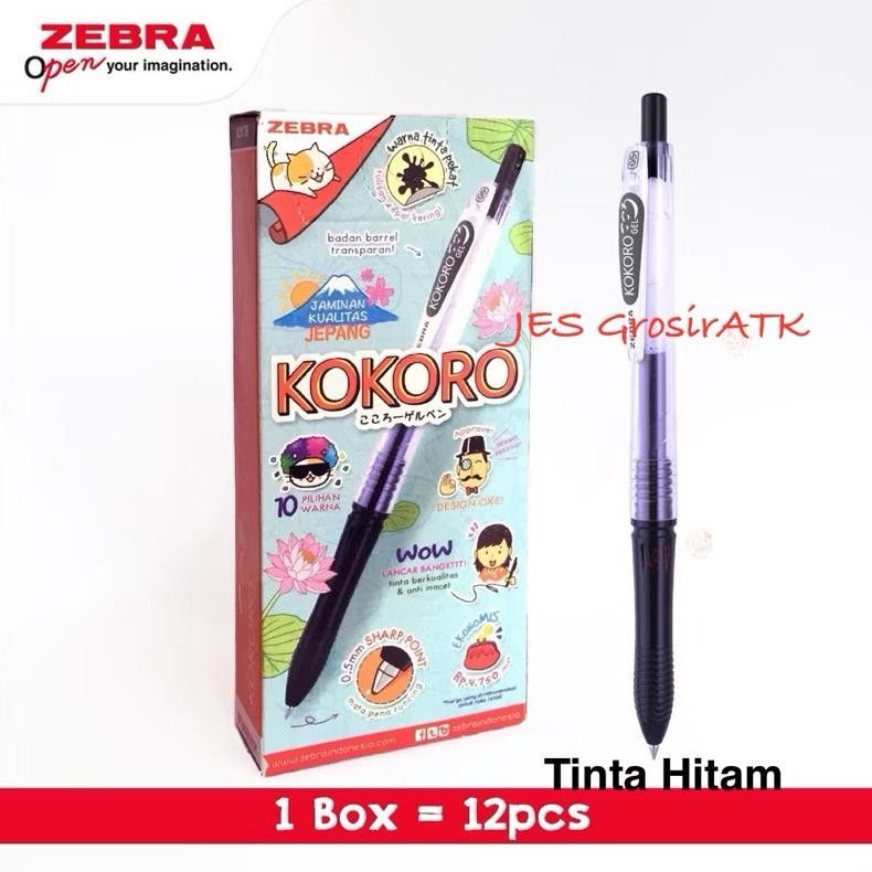 

Zebra Pulpen Kokoro 0.5 mm Pulpen Gel Kokoro GROSIR 1 BOX 12PCS