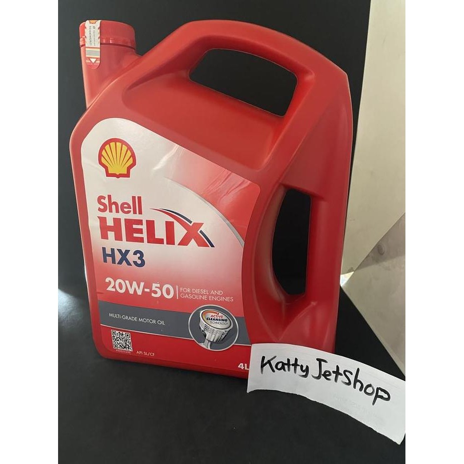 Ready Oli shell helix hx3 20w50 20w 50 4 liter API SL/CF