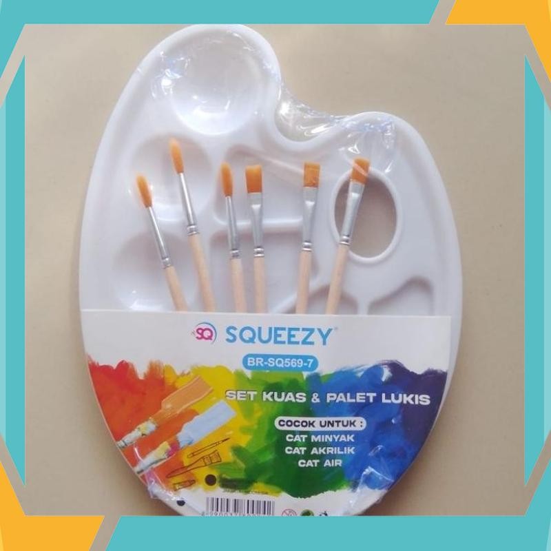 

Diskon Kuas + Palet Lukis Piringan Squeezy Br SQ-569-7 ( Set ) [ Original ] QFD-54