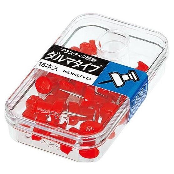

Kokuyo Kahi-20Nr Plastic Push Tacks Dharma Type, 15 Pieces, Red