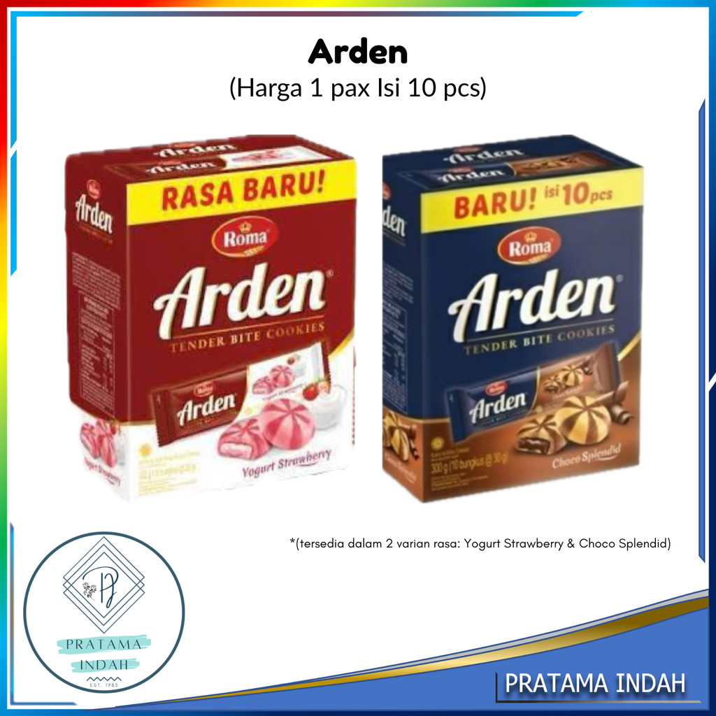 

Roma Arden Tender Bite Cookies Harga 1 Pack isi 10 Pcs @27 Gram
