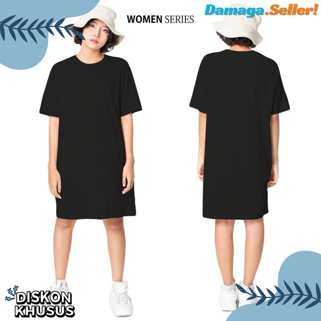Cusss Serbu Baju Kaos Dress Wanita Lengan Pendek Dres Polos Wanita Oversize Jumbo Positif Merch