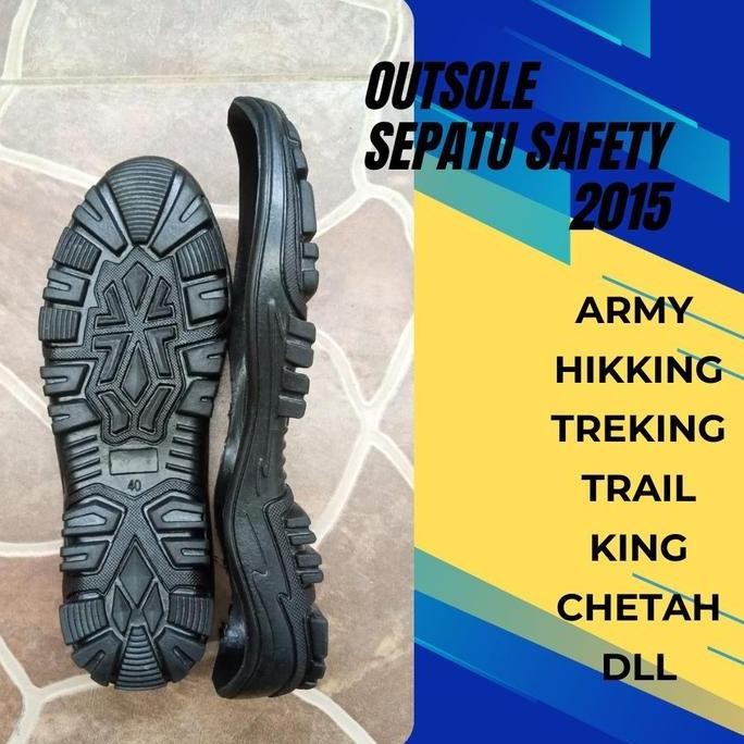 New Sol Sepatu karet Sol Segala Macam Sepatu Safety alas Sepatu /tapak sepatu karet anti slip Hitam 