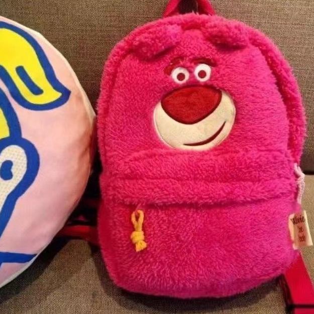 Sale Boo Tas Ransel Disney Plushie Karakter Lotso Monster Mini Inc Pooh Backpack Viral Bulu Lucu Kec
