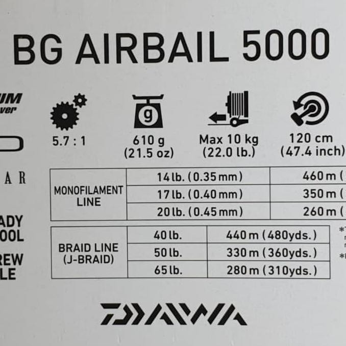 Reel Daiwa BG AIRBAIL 5000 RK