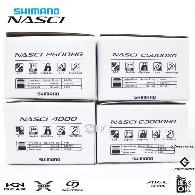 [2021] Reel Shimano NASCI FC 500 1000 2500 3000 4000 5000 Spinning