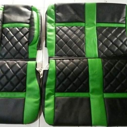 cover jok mobil pick up L300 motif warna hitam hijau