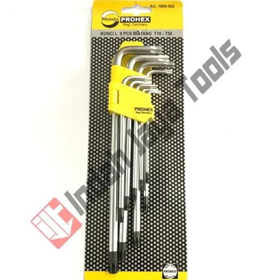 Hasston 1866-902 Kunci L Set Bintang Panjang T10-T50 Long Star Prohex