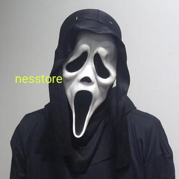 {{{{}}] Topeng Scream Skull Tengkorak Hantu Haloween Cosplay Kostum