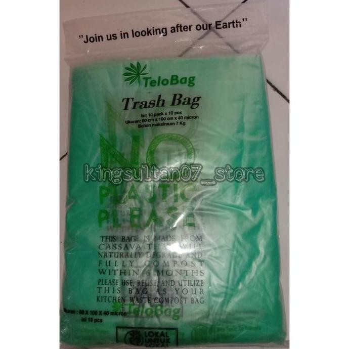 BEBAS ONGKIR - Kantong Sampah Organik Telobag 60x100 Cm Set 10 Pcs
