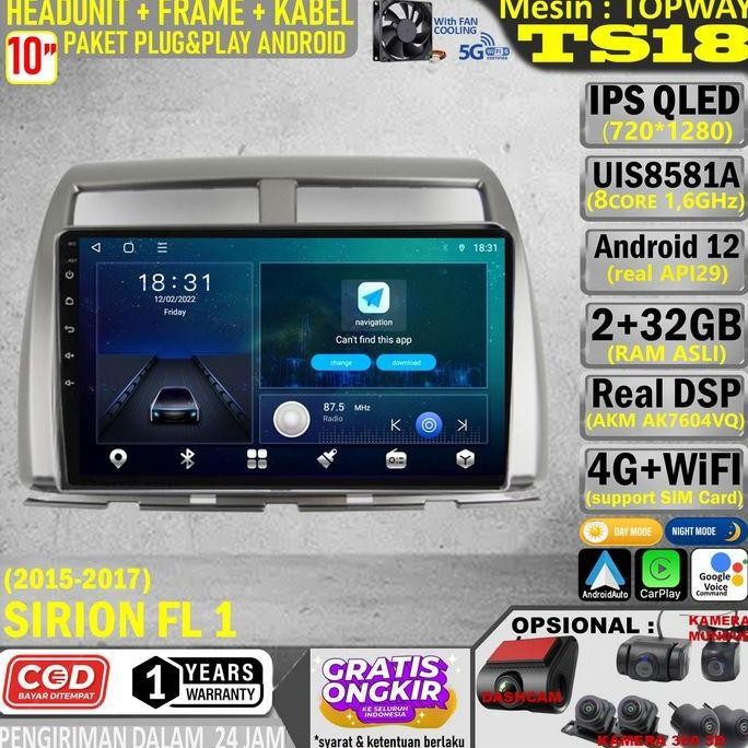 HARGA DISC - Paket Headunit Android 10 inch + Frame + Soket PNP Daihatsu Sirion FL 2015-2017 Topway 