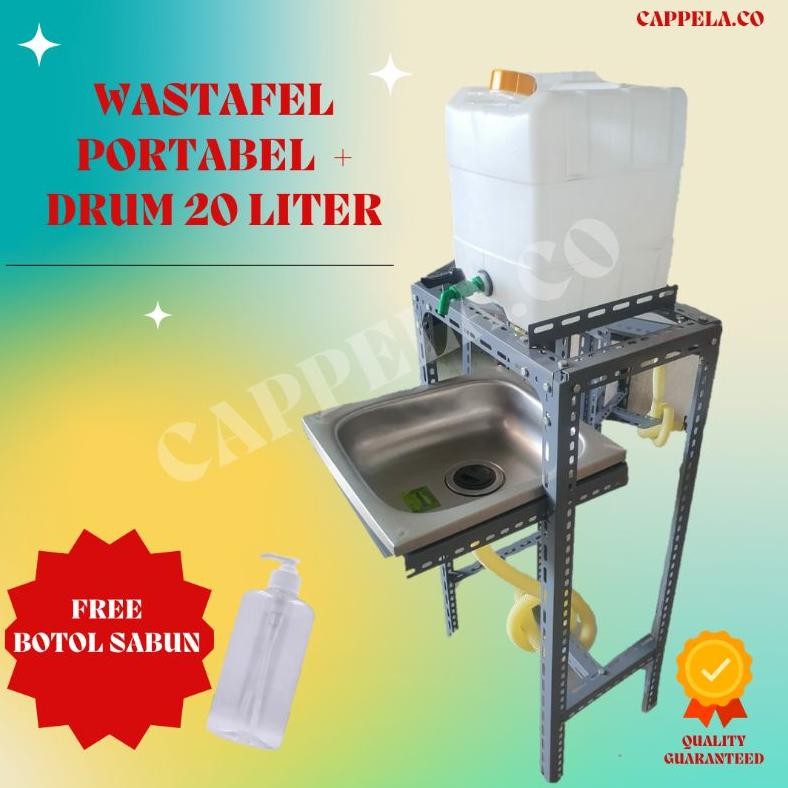 Wastafel Portabel Drum + Cuci Tangan Murah