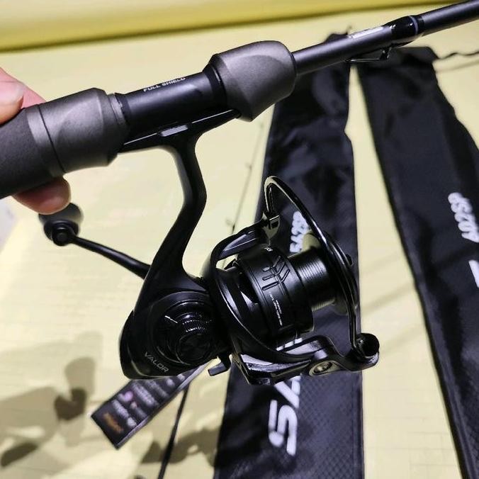 Pancing satu set full black joran blood sable reel iroly valor