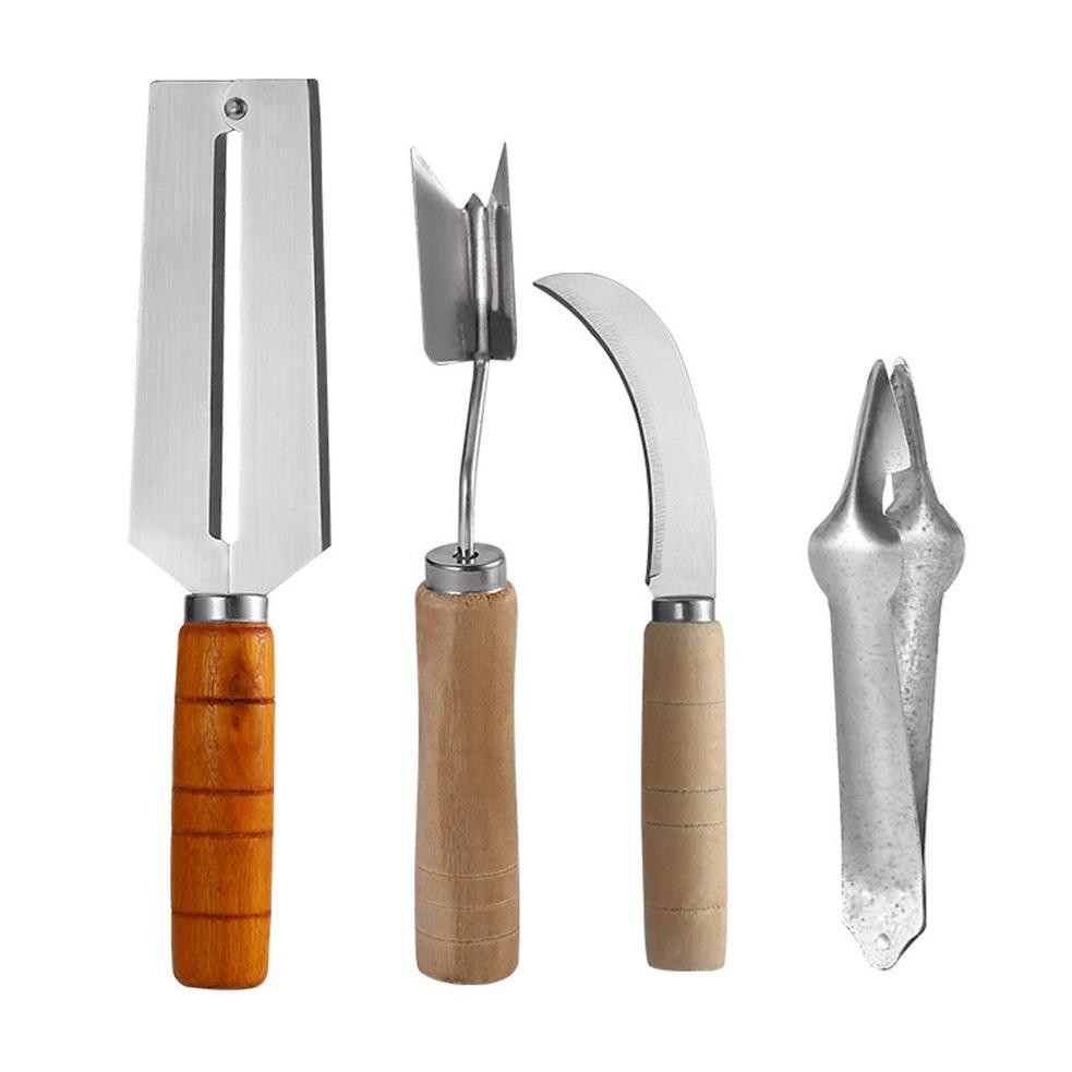 Bisa Cod 4 Pcs Pineapple Peeler Set / Set Pengupas Nanas / Pisau Nanas ||