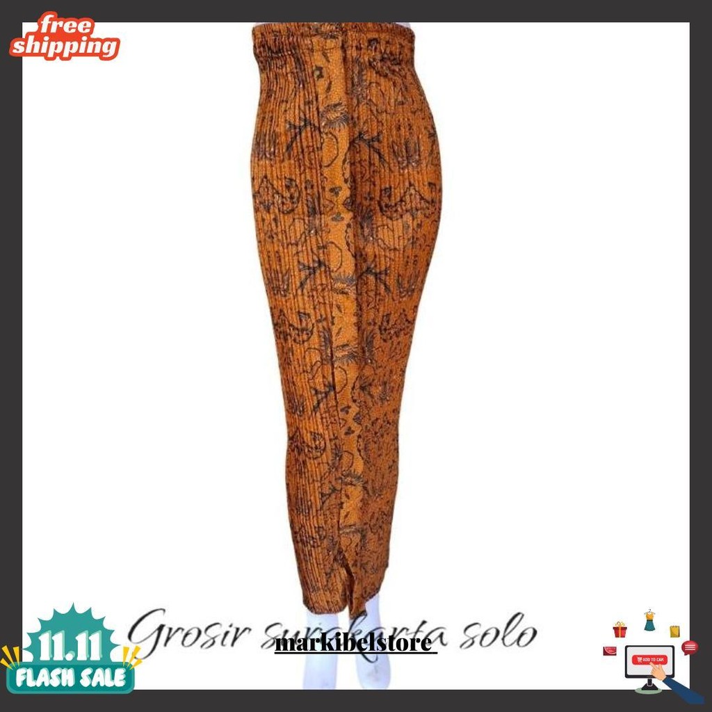 Rok Plisket Batik Motif Wahyu Tumurun / Rok Plisket Batik Wiru Terlaris