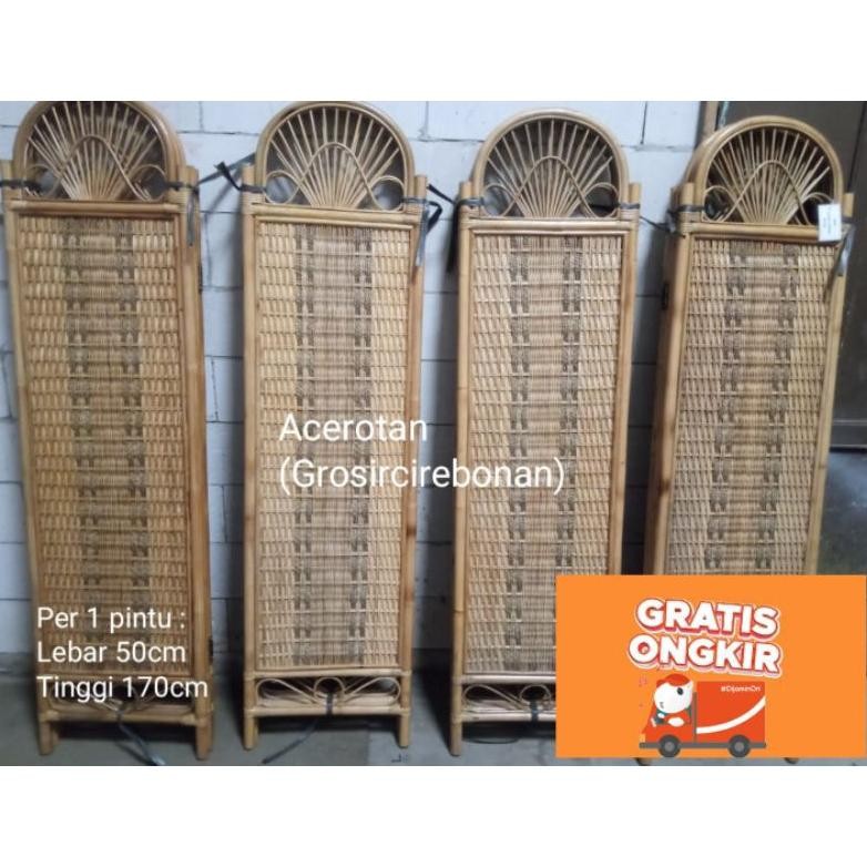 SKETSEL PEMBATAS RUANGAN FULL ROTAN 3 & 4 PINTU