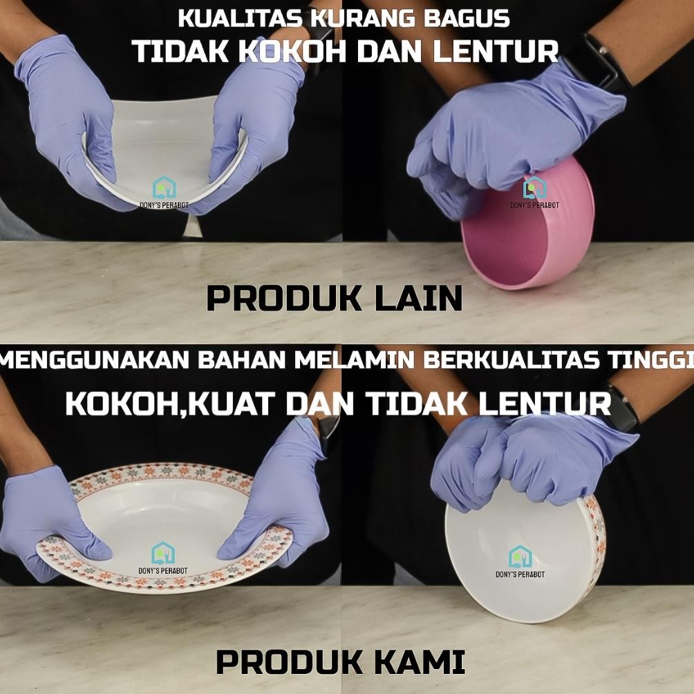 Bisa Cod Piring Mangkok Set ( Keramik Imitasi ) 100% Melamin Cantik Piring Set Motif Bunga Bohemian 