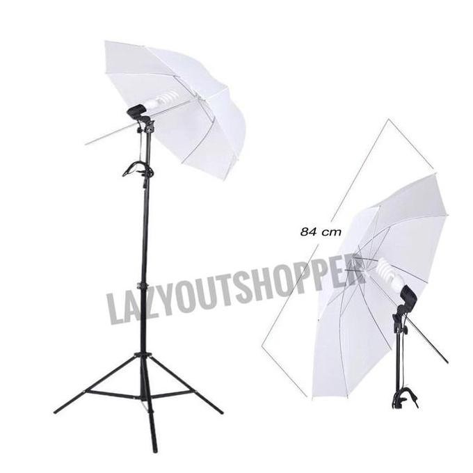 Paket Umbrella Payung lighting Studio putih tanpa lampu