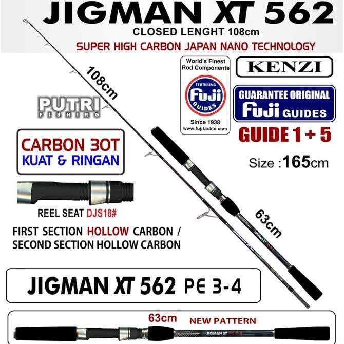 JORAN KENZI JIGMAN XT 562 JIGGING SPINNING PE 2-3 PE 3-4 PE 4-5 Fuji Guides Hollow Carbon Original