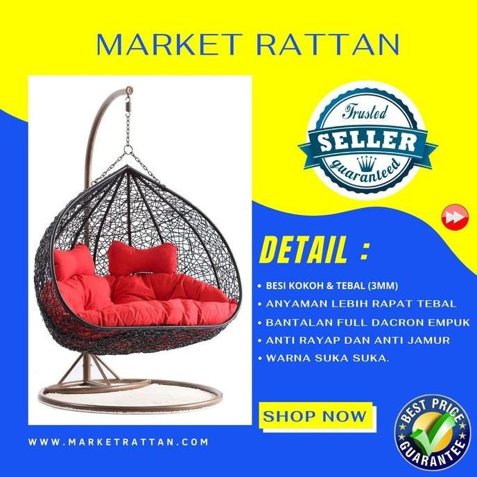 TERBARU! Kursi Ayunan Rotan Gantung Rotan Sintetis (Ayunan Only)