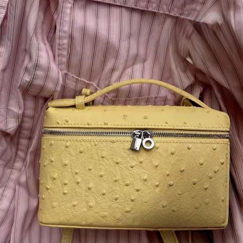 STARDUST BAGKulit Motif Burung Unta Kuning  Tas Selempang Wanita Kasual  Tas Persegi Kecil Dengan Sa