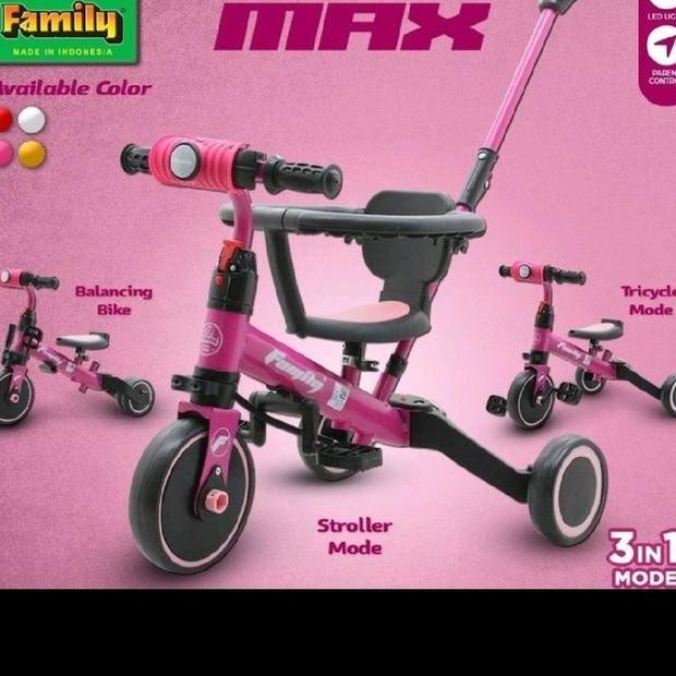 Sepeda Anak Roda 3 Tricycle Balance Bike Family F 702