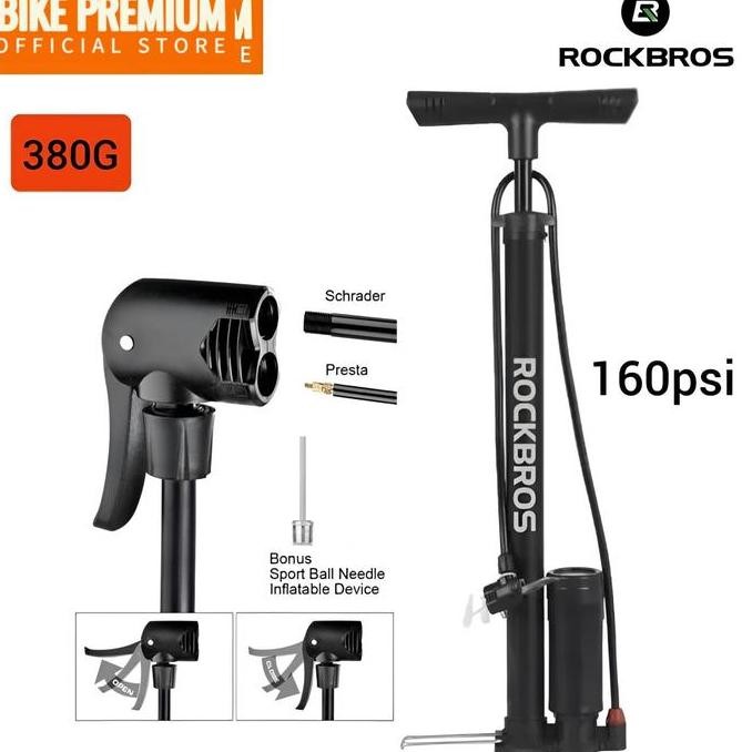 POMPA BAN SEPEDA MOTOR BOLA ROCKBROS PUMP 380G 160 PSI POMPA SEPEDA ORIGINAL DAN TERPERCAYA