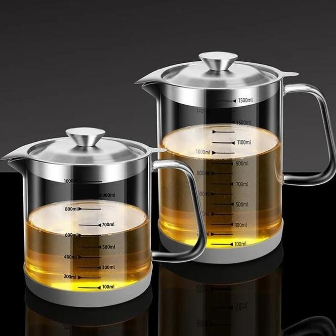Botol Kaca Tahan Panas Penyaring Minyak Goreng | Wadah Penyaring Minyak Goreng Teko Penyaring Minyak