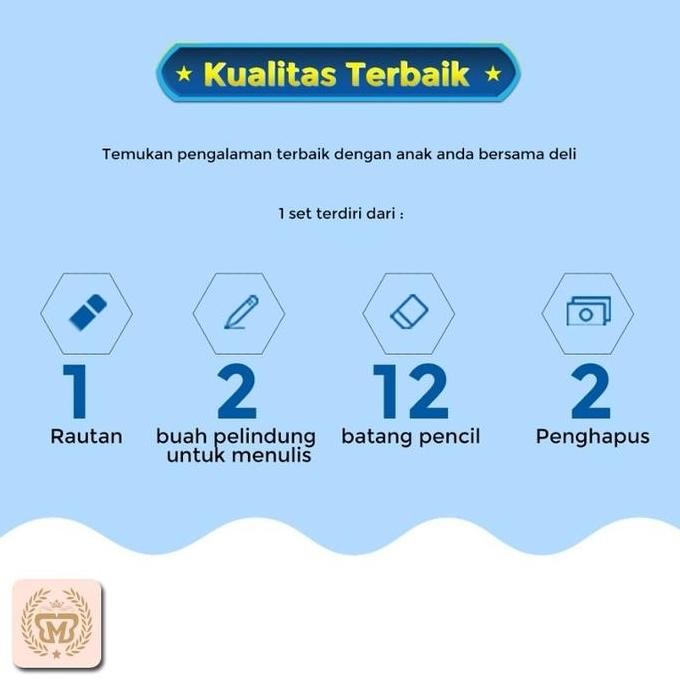 

[COD] [PROMO] Perlengkapan Sekolah Set Alat Tulis Rautan Pensil Penghapus Deli Stationery Set 4 in 1 Rautan Pensil 12pcs Pensil 2 Penghapus Dan 2 Penutup Pena PM