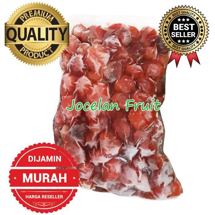 

LS DIJAMIN TERMURAH 1kg Buah Stroberi Beku Premium Strawberry Frozen