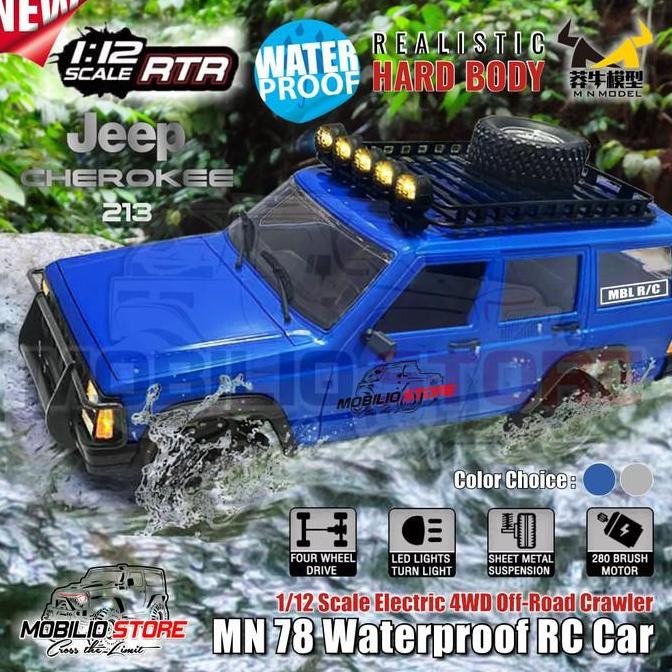 TERBARU - RC MN78 Waterproof Jeep Cherokee 2 /2 Scale 4WD Crawler Car RTR