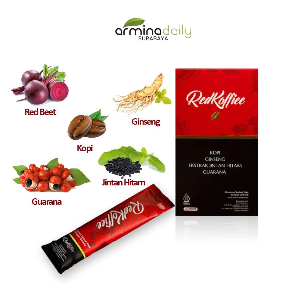 

LS Kopi Merah Atau Red Koffiee Armina Daily 1 Box Isi 10 Sachet
