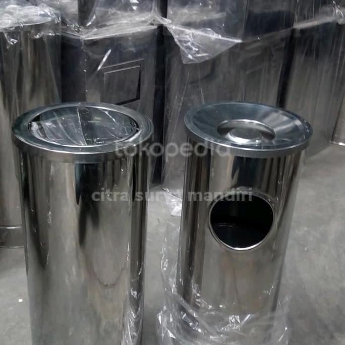 Tempat Sampah stainless puss/swing & asbak