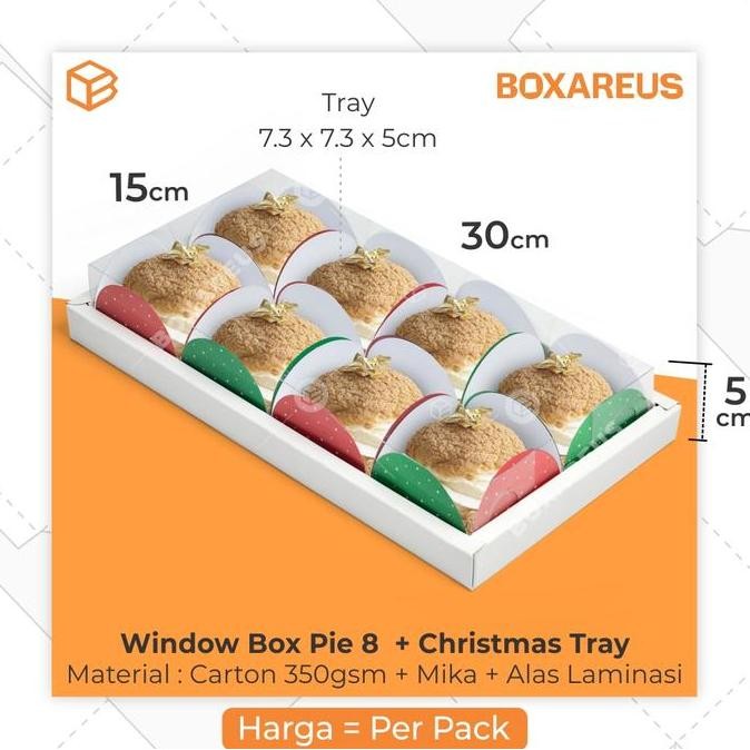 

TERMURAH - Dus Mika Natal Pie Packaging Christmas Box Sekat 8 t Dus Kue | WB Pie 8