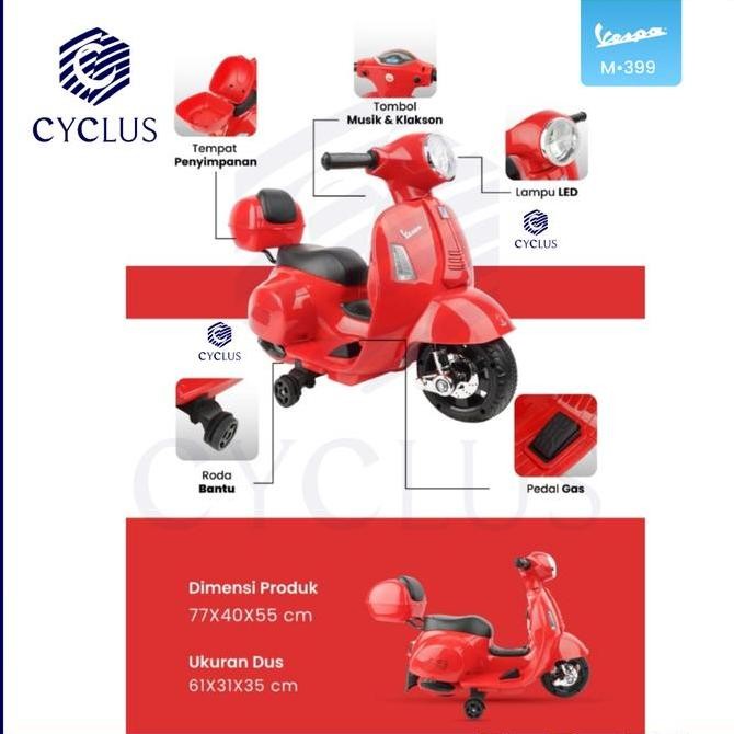 TERMURAH - Mainan Motor Listrik Aki Anak PMB M-788 M788 Vespa