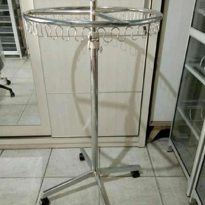 TERMURAH - SINDO Jemuran Bulat Besi Chrome Jemuran Gantung Jemuran Gamis