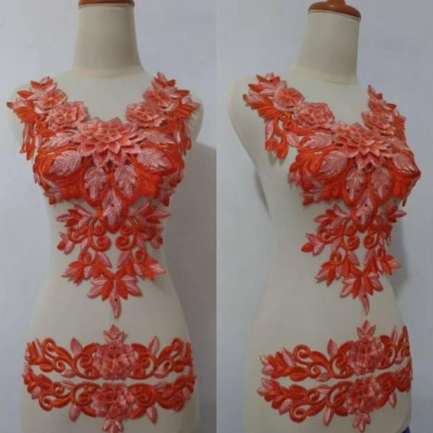 

$$$$] Renda Bordir Motif Borju Set Oranye