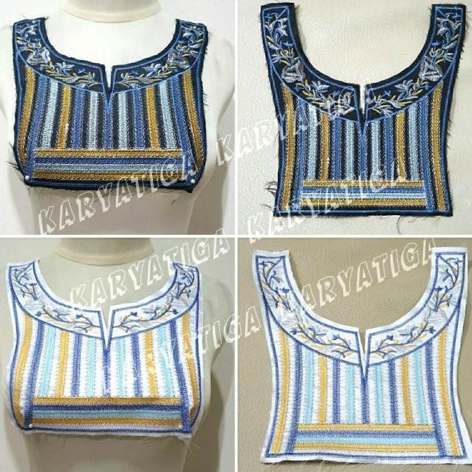 

------] Renda Bordir Kerah Etnik Motif Stripe (1 Pcs)