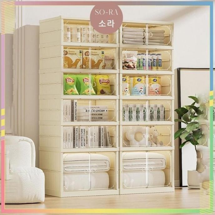 SORA - Kotak Sepatu Lipat Tebal Shoes Storage Shoes Box Organizer Rak Sepatu Plastik Susun Rak Sepat