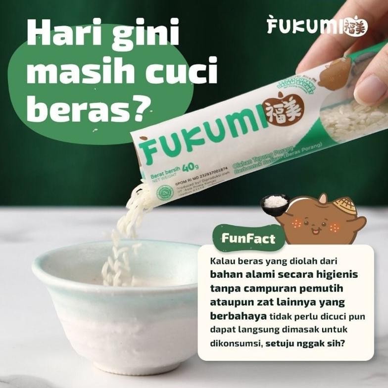 

Fukumi | Beras Porang Box 280Gr Isi 7 Sachet @40Gr | Shirataki Rice