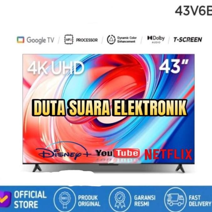 Tcl 43A28 Smart Tv 43 Inch Google Tv 4K Uhd Hdr 10 Garansi Resmi