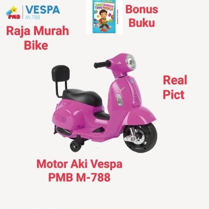 TERBARU - Motor Aki Vespa Pmb M-788 Mainan Anak Motor Vespa Aki Motoran Aki Pmb M788 Vespa