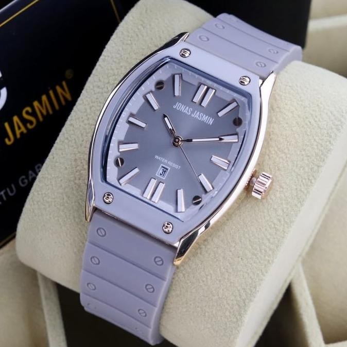TERBARU Jam Tangan Original JONAS JASMIN JJ 2207L Rubber Abu Abu New PROMO