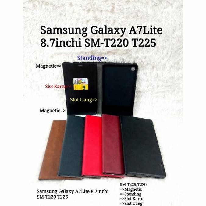 NEW LEATHER CASE KULIT FLIP COVER SAMSUNG TAB A7 LITE 8.7 INCH T225 / 220