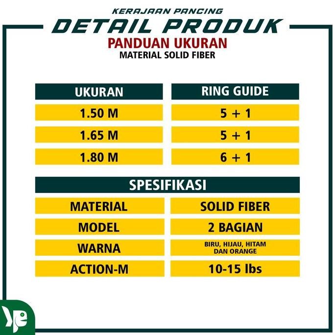 KP - Joran Pancing Masuyo Transparan Fiber Solid Spining Alat