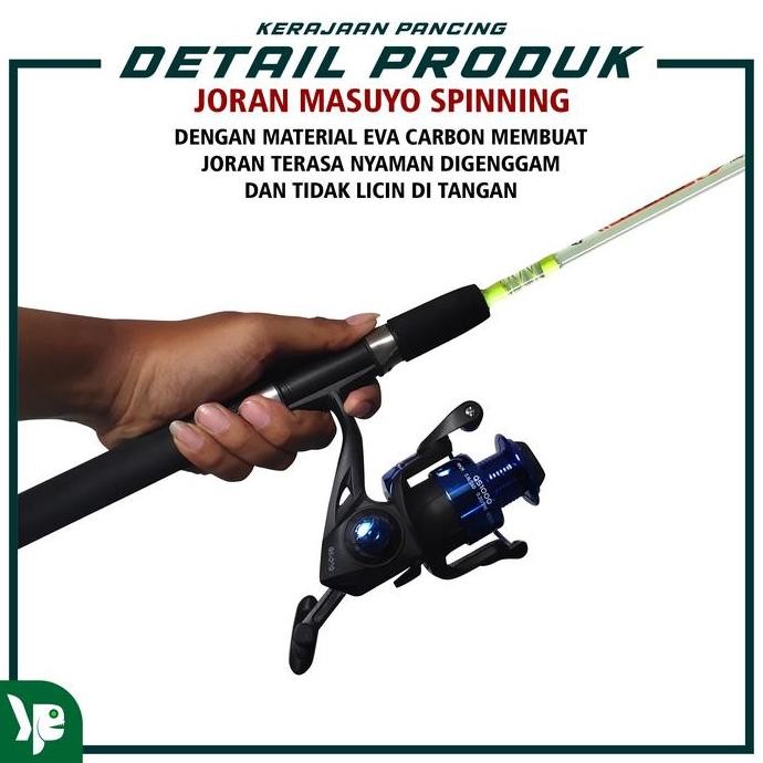 KP - Joran Pancing Masuyo Transparan Fiber Solid Spining Alat