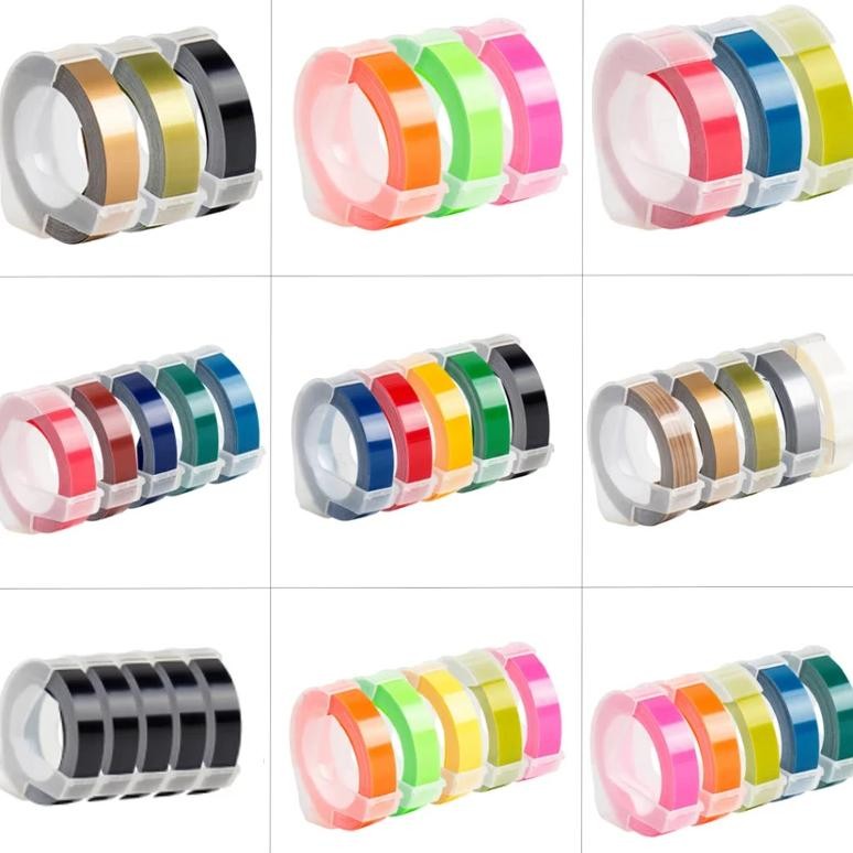 

3/5Pcs 9Mm 3D Plastic Embossing Tape For Embossing Label Maker Pvc Label Dymo 1610 12965 1880 1540 Motex E101